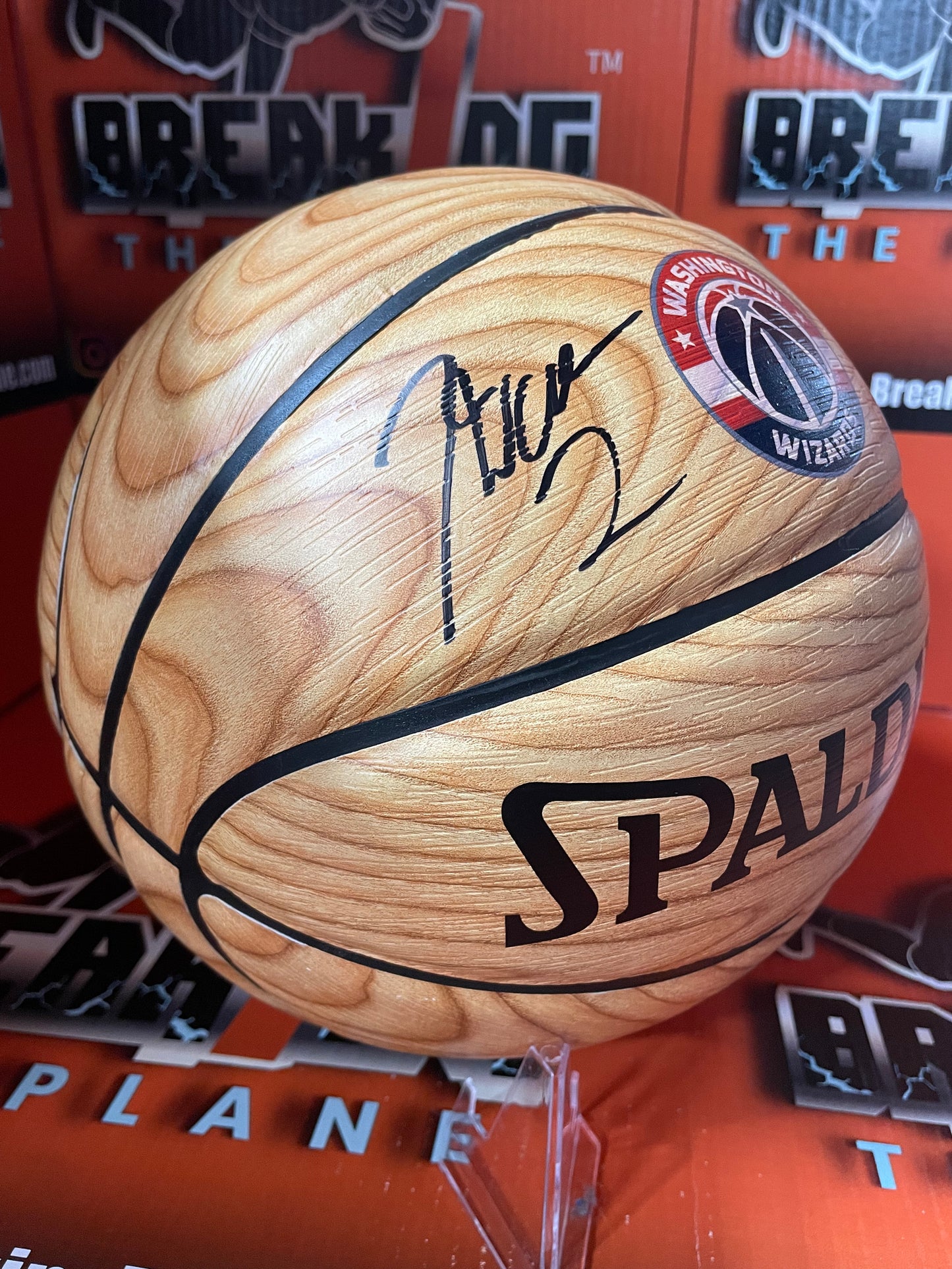 "John Wall Autographed Washington Wizards Wood Grain Basketball with JSA COA"