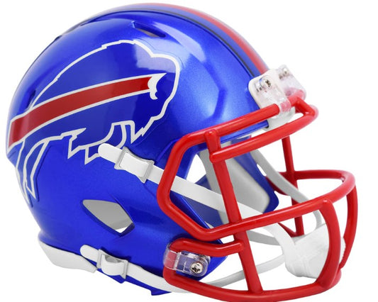 BUF Bills Unsigned Flash Specialty Riddell Mini Helmet Shell Included