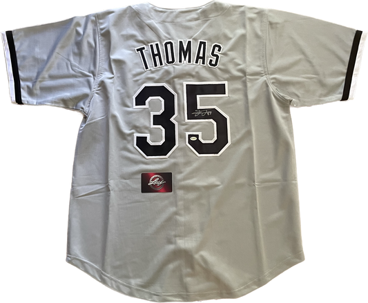 Frank Thomas Autographed White Sox Jersey with Leaf COA - 138970