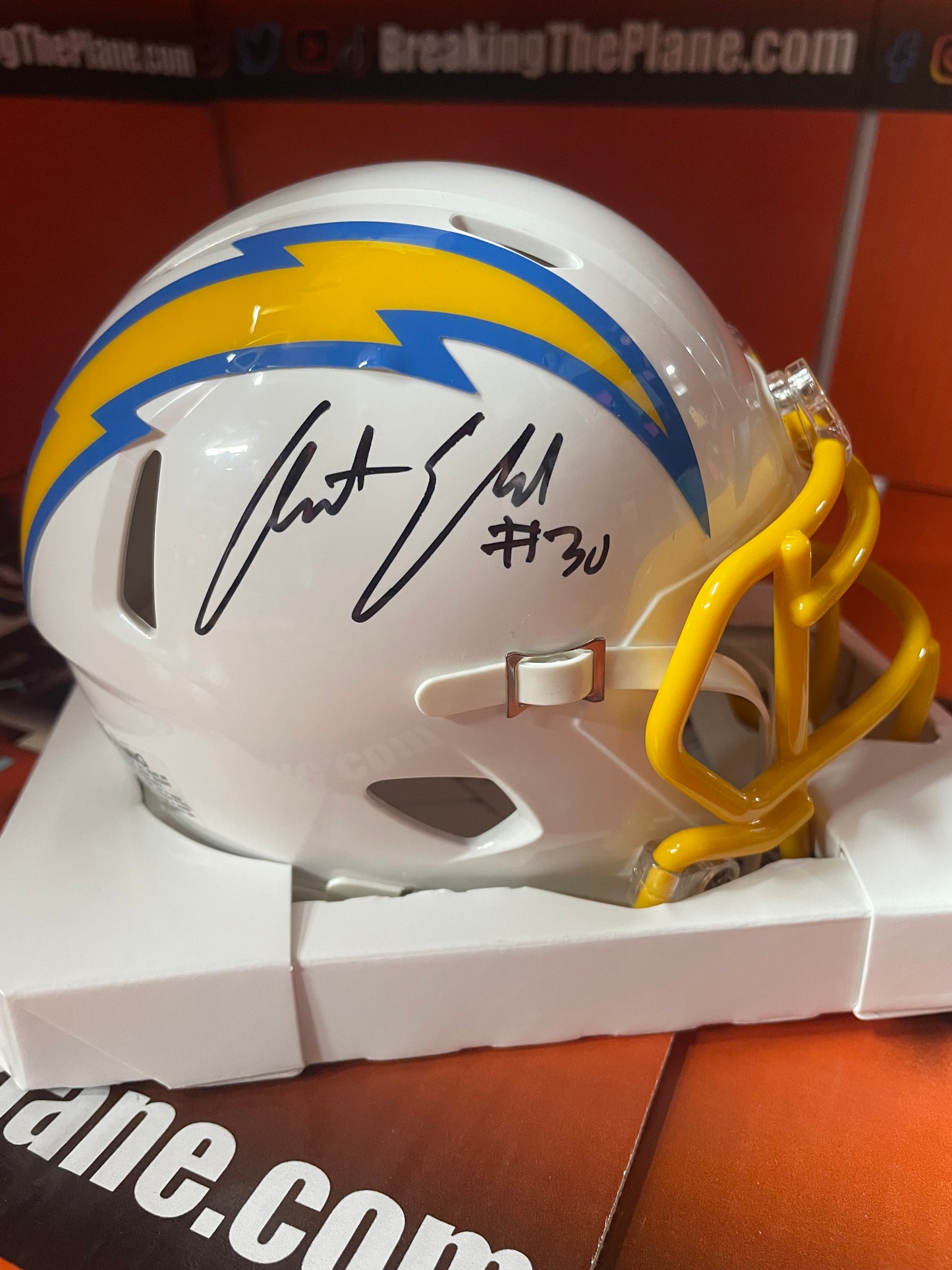 Austin Ekeler Autographed Chargers Mini Helmet with PSA COA
