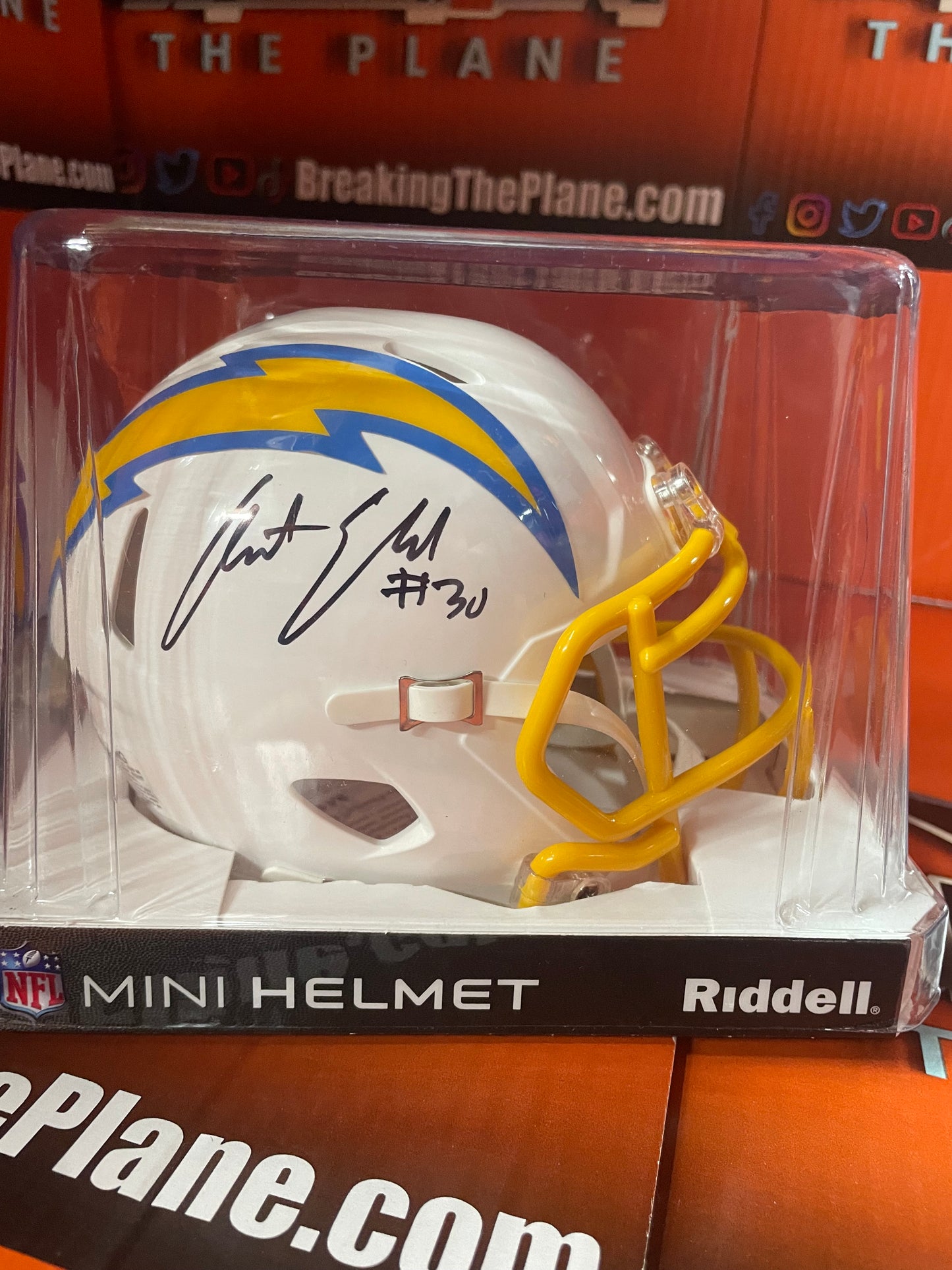 Austin Ekeler Autographed Chargers Mini Helmet with PSA COA