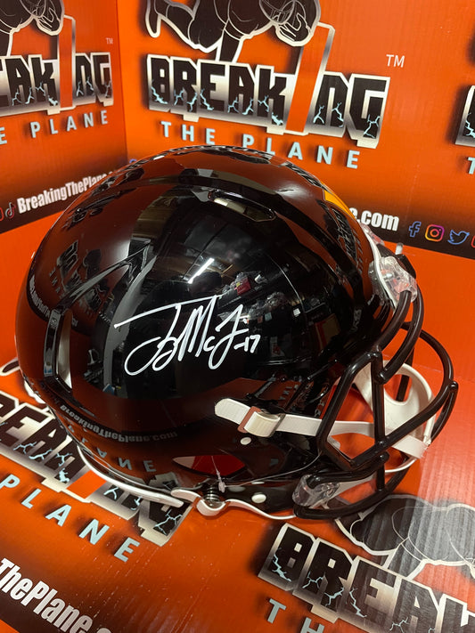 Terry McLaurin Auto Authentic Full Size Helmet Beckett COA