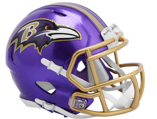 BAL Ravens Unsigned Flash Specialty Riddell Mini Helmet Shell Included