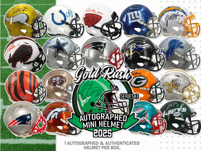 Gold Rush 2025 S3 FOOTBALL Mini Helmet - FINAL BOX! | PICK 1 TEAM | GET 3 RANDOM TEAMS | $23/Spot or 2 for $43* | BREAK#DAV715*