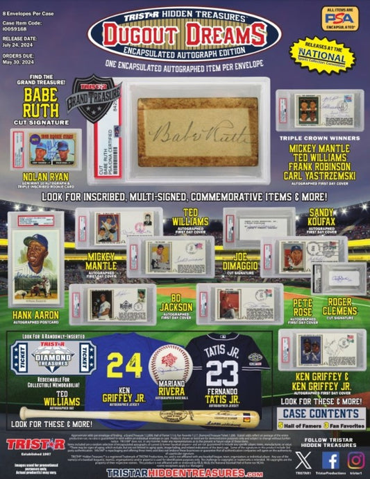 Tristar 2024 Dugout Dreams one encapsulated auto per box! | (RANDOM LETTER BREAK) (Each spot gets ONE (1) random letter) | If your letter matches the first letter of the players LAST name, you get the card | $6/Spot, 2 for $11 | BREAK#DAV562