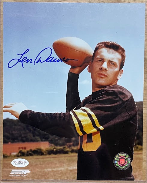 "Len Dawson Autographed 8x10 Photo - JSA COA - Pittsburgh Steelers Kansas City Chiefs Hall of Fame Memorabilia"