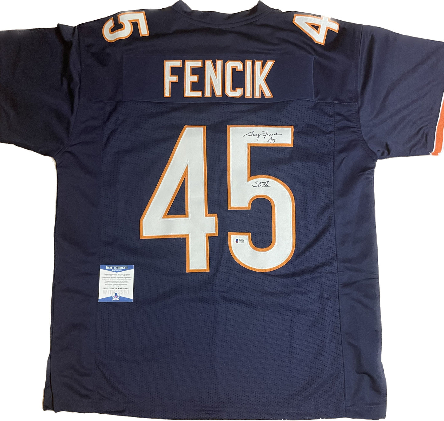 "Gary Fencik Autographed Chicago Bears Jersey - Limited Edition Collectible with Beckett COA"
