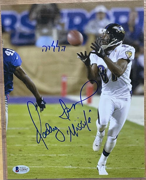 "Quadry Ismail Autographed 8x10 Photo - Baltimore Ravens Memorabilia with Beckett COA"