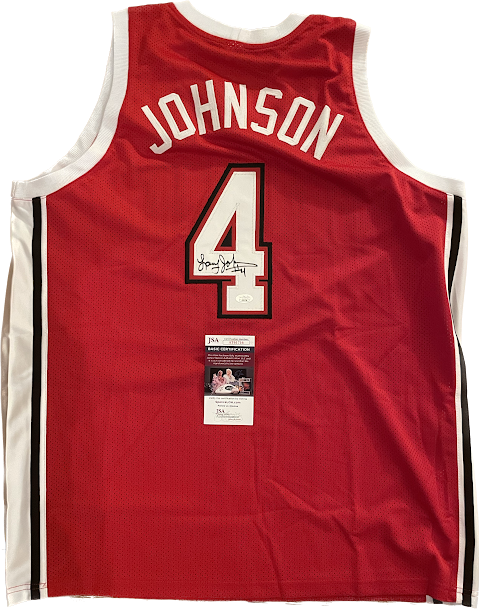 Larry Johnson Autographed "Grandmama" Custom Basketball Jersey JSA COA