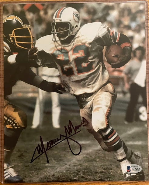 "Mercury Morris Autographed 8x10 Photo - Miami Dolphins Memorabilia with Beckett COA"