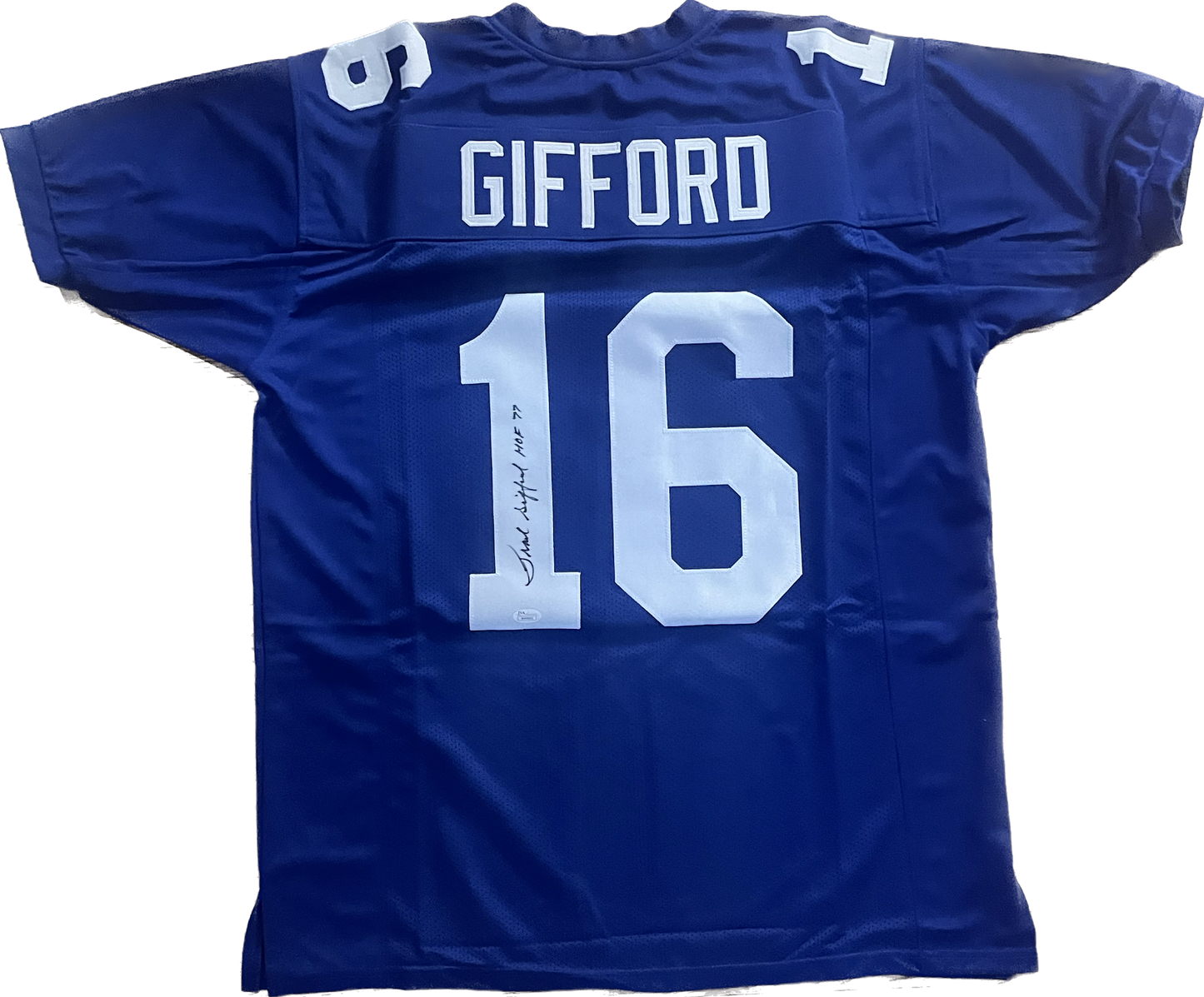 Frank Gifford Autographed Custom Jersey NY Giants JSA COA Inscription HOF