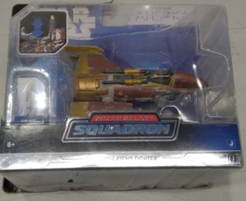 STAR WARS Micro Galaxy Squadron Fiend Fighter Vehicle + Action Figure box wear
