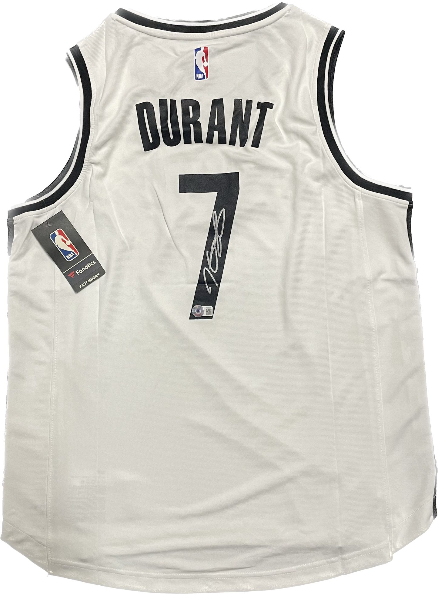 Kevin Durant Autographed Authentic Fanatics Licensed Brooklyn Nets Basketball Jersey Beckett COA