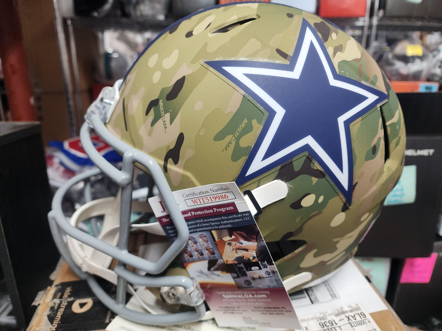 Ceedee Lamb CAMO Specialty Riddell Licensed Autographed Full Size Helmet Dallas Cowboys JSA COA