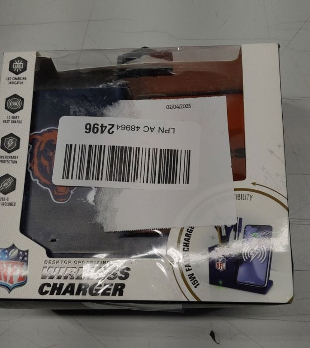 SOAR Chicago Bears NFL Wireless Charger and Desktop Organizer Football Office