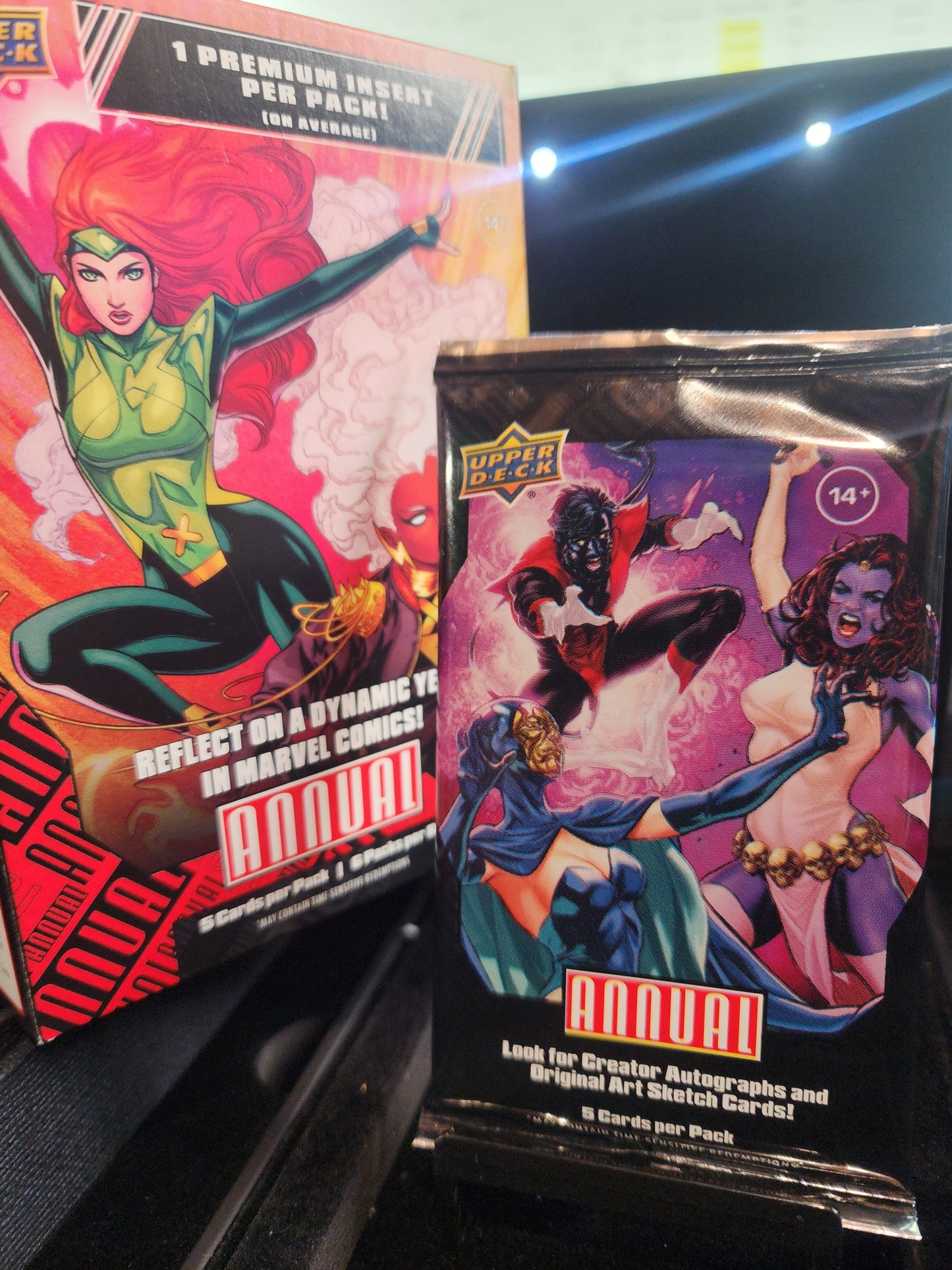 2023-2024 Upper Deck Marvel Annual Blaster Pack Personal Break! 1 premium insert per pack! Chase Thematic Inserts and Backscatters!