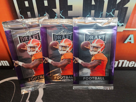 3 shots at Mahomes rookies! Personal Break THREE pack lot of 2017 Leaf Draft Football!