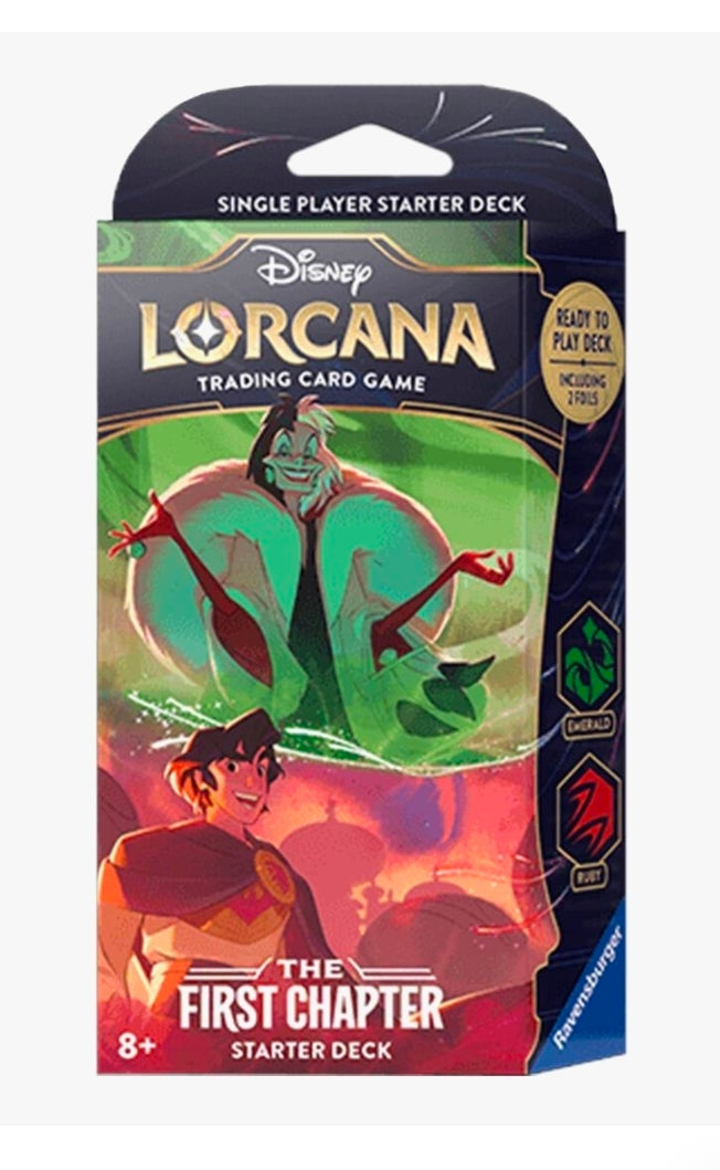 FULL CASE OF 12 - 12 packs! Disney Lorcana The First Chapter Booster Pack Starter Decks - includes ONE BOOSTER PACK per deck!