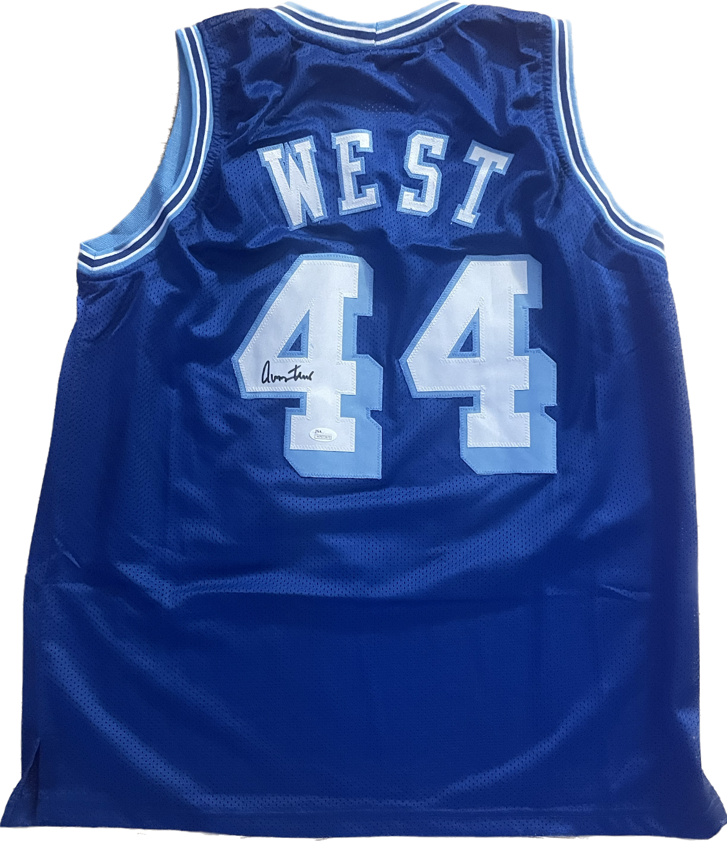 Jerry West Autographed Custom LA Lakers Basketball Jersey JSA COA Throwback THE LOGO!