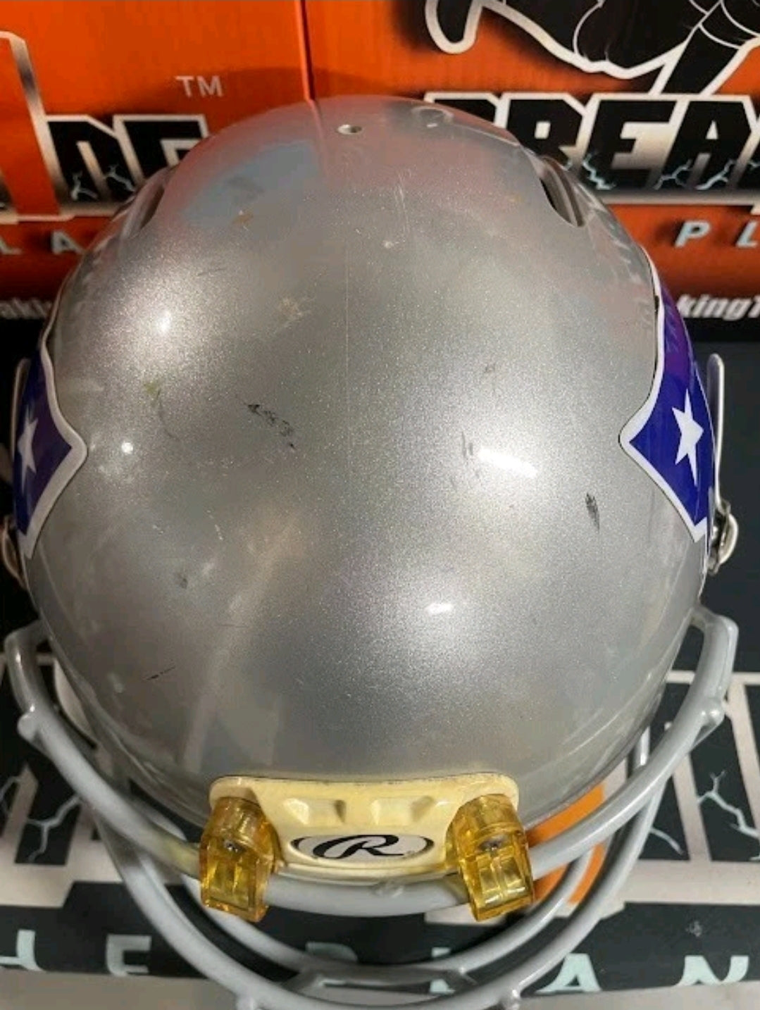 New England Patriots 2012 Rawlings authentic game used full size helmet unknown player