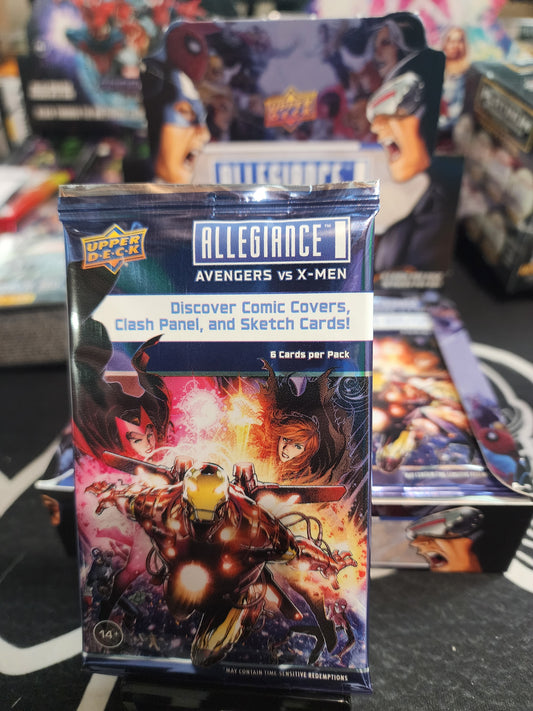 Avengers VS X-Men Allegiance Upper Deck HOBBY Pack personal break! 1 premium insert per pack! Chase Autographs, Original Art Sketches, and Comic Clipping BOOKLETS!