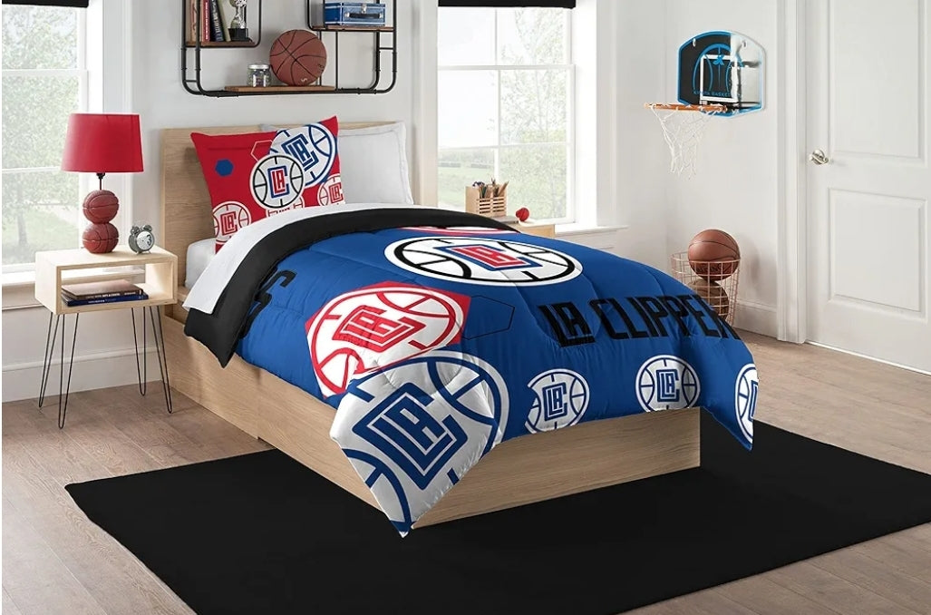 NEW! Northwest The Company NBA Los Angeles Clippers Comforter and Sham Set, Full/Queen, Hexagon