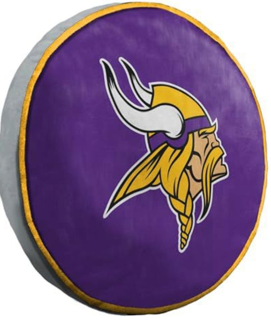 Super soft! NORTHWEST NFL Minnesota Vikings Vintage Grey, Round Travel Cloud Pillow, 15 inches, Team Colors