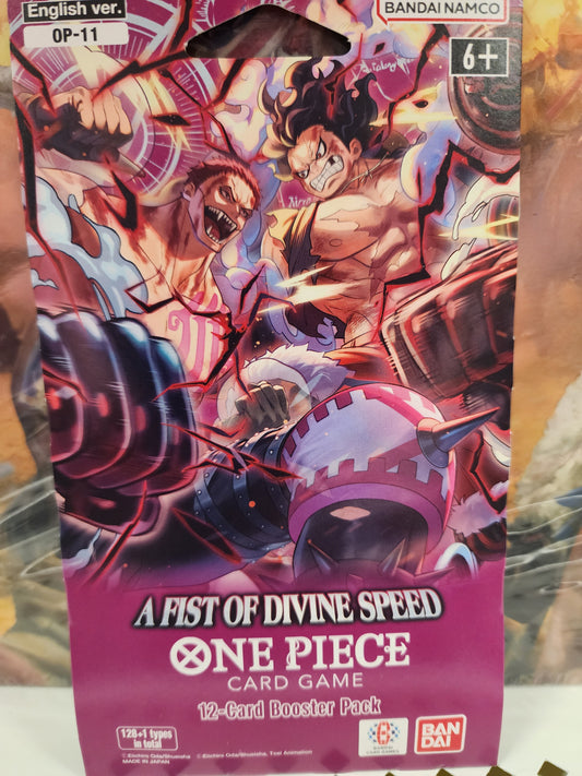 One Piece A Fist of Divine Speed Sleeved Booster Pack personal break! 12 cards! Bandai/Namco