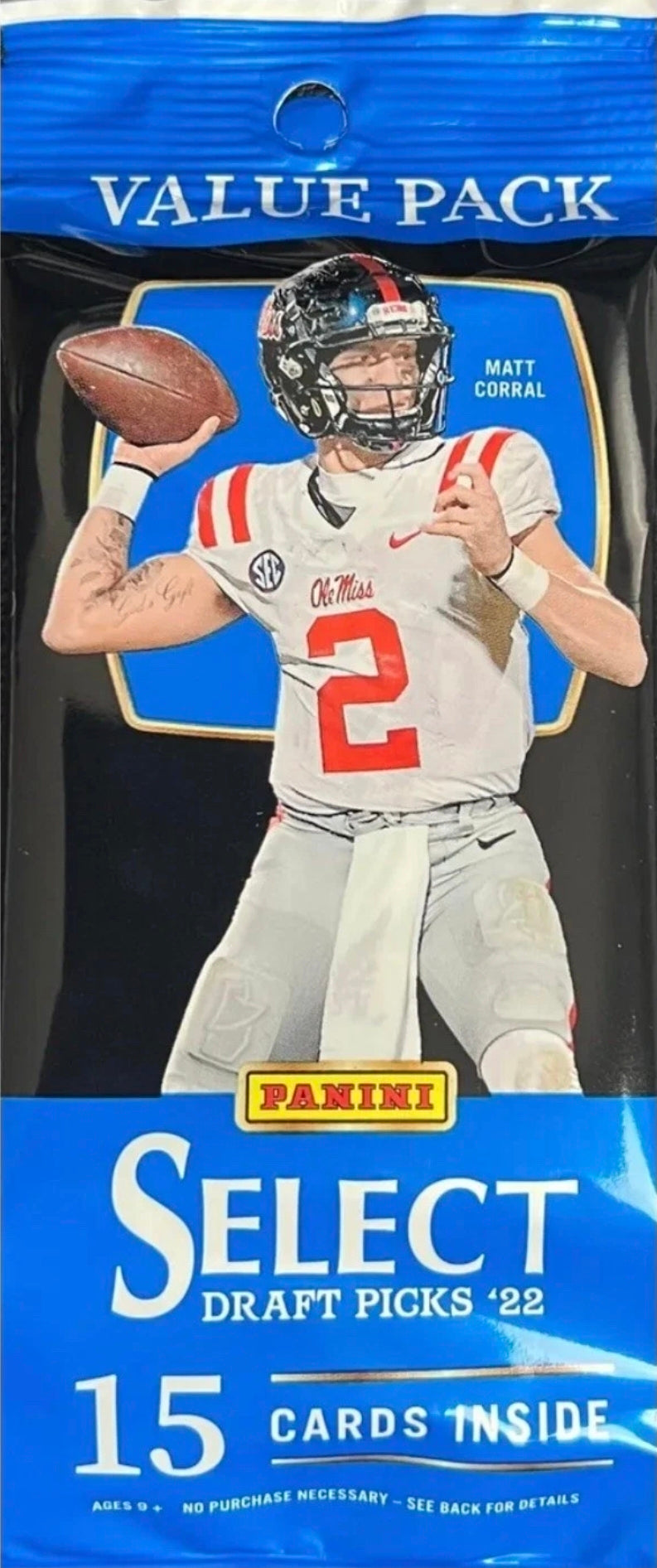 2022 Panini Select Draft Picks Football Factory Cello Pack Hanger Fat Pack - 15 Cards