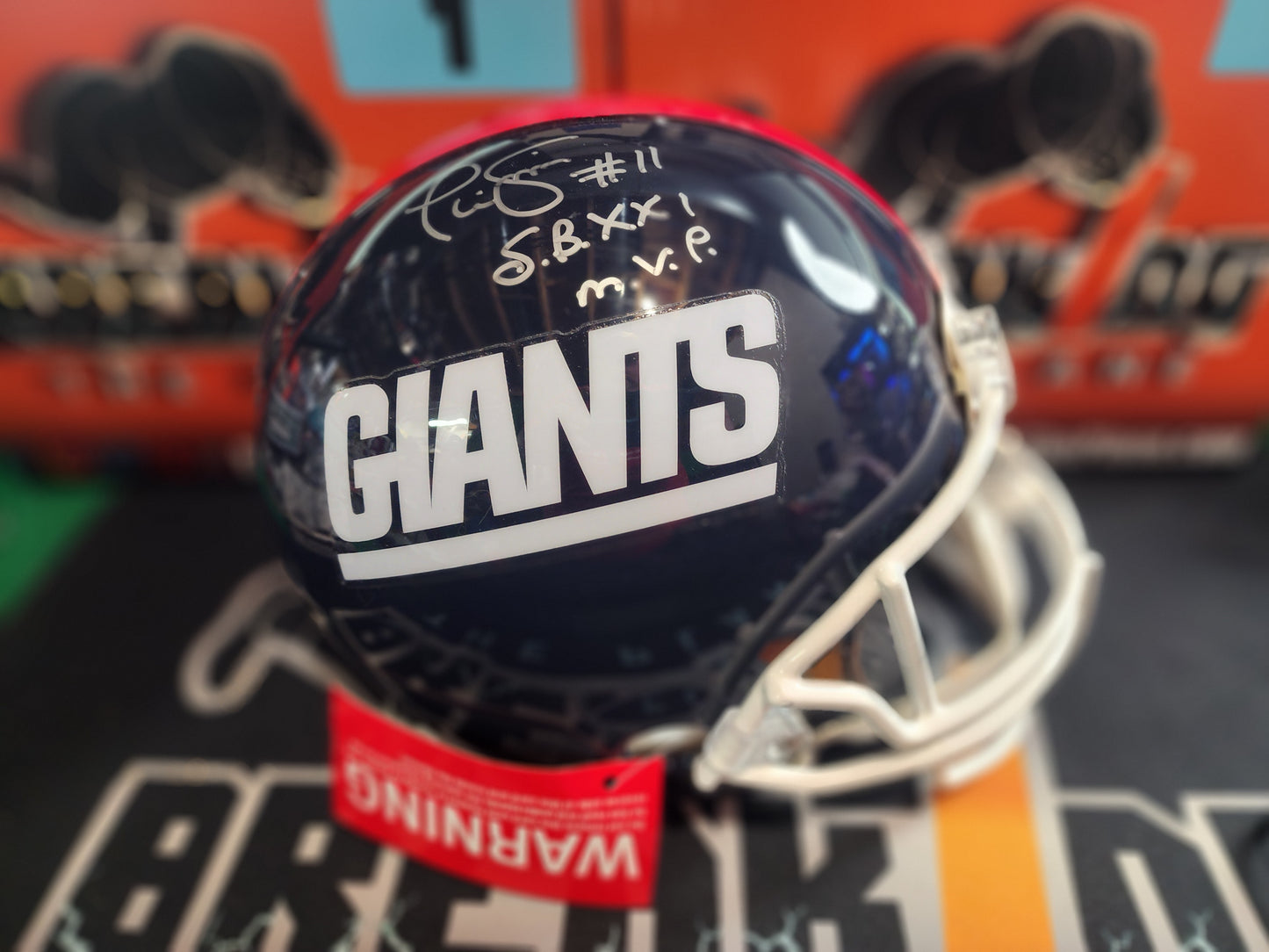 Phil Simms AUTHENTIC Autographed Full Size Helmet Giants Fanatics COA