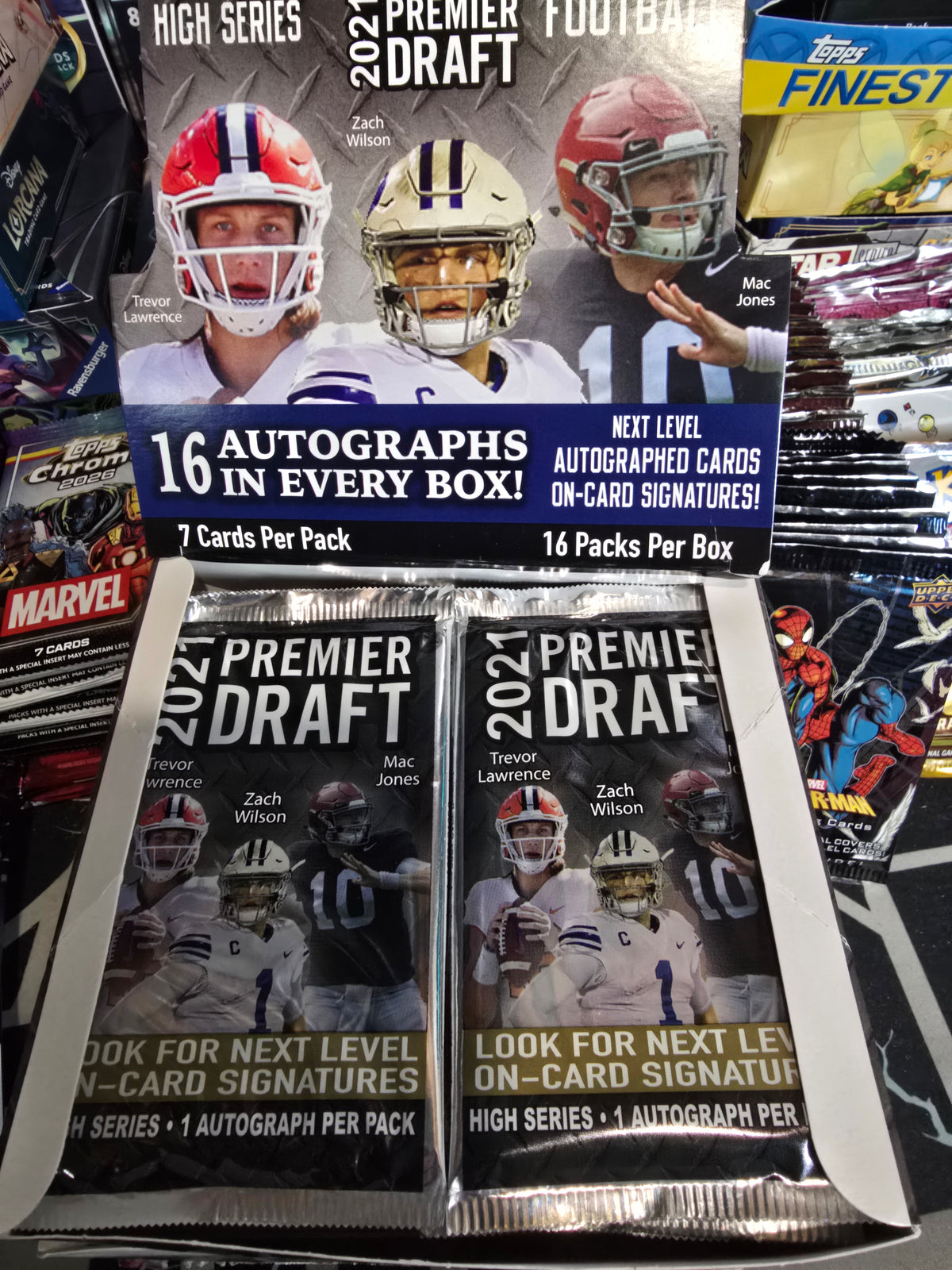 ONE AUTO per pack! 2021 Premier Draft Football Hobby Pack Trevor Lawrence RC?