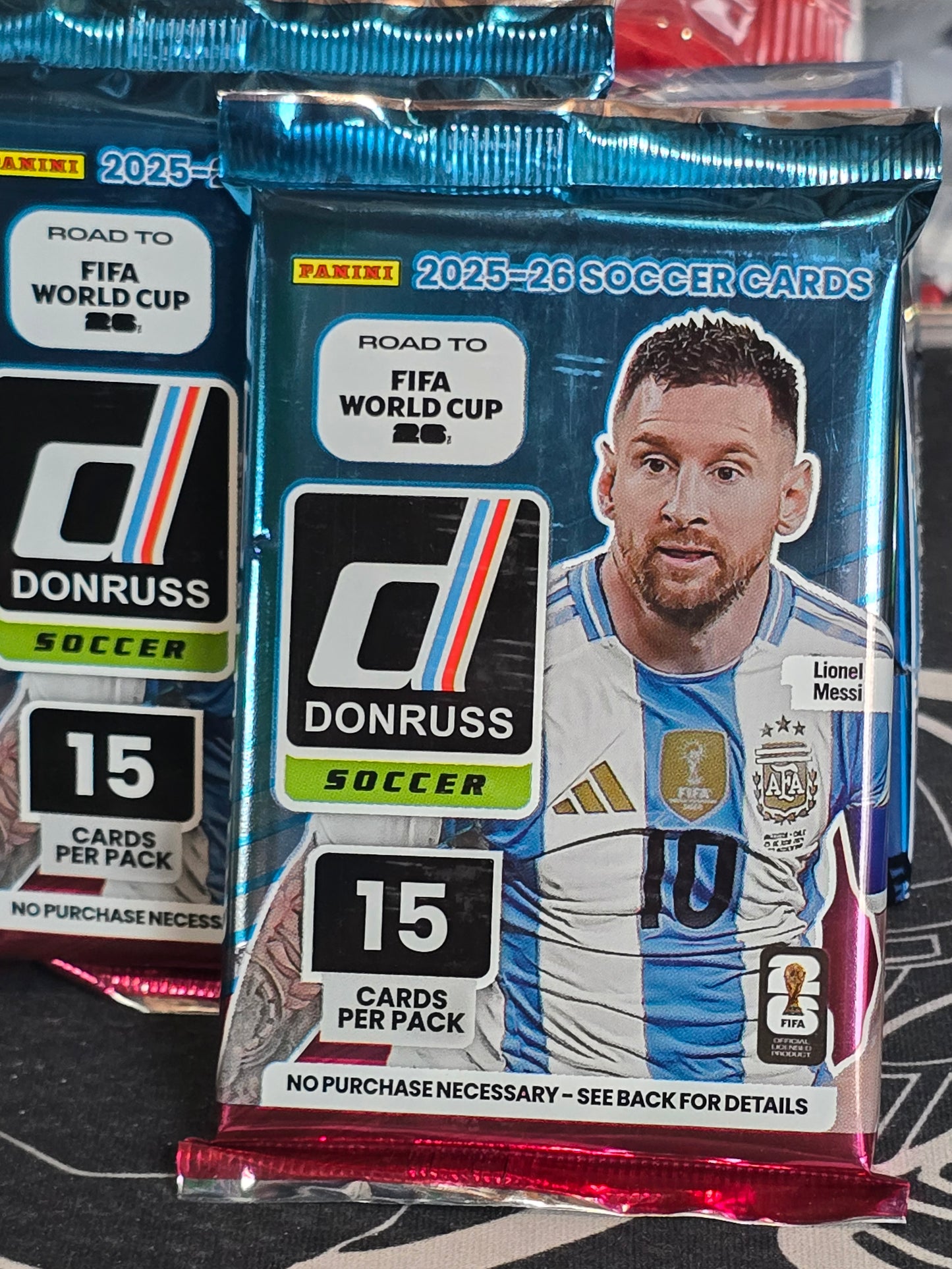 Lot of TWO (2) 2025-2026 Donruss Soccer Road to the FIFA World Cup Blaster Packs