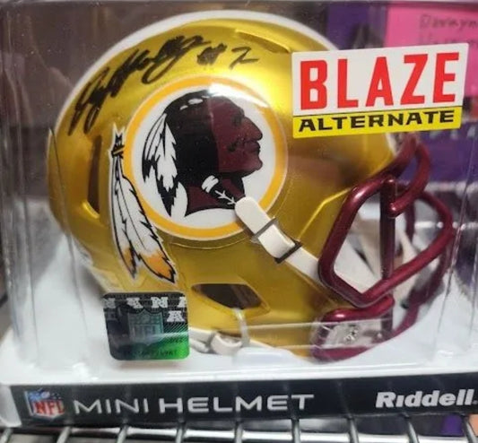 Dwayne Haskins Autographed BLAZE Redskins Commanders Mini Helmet