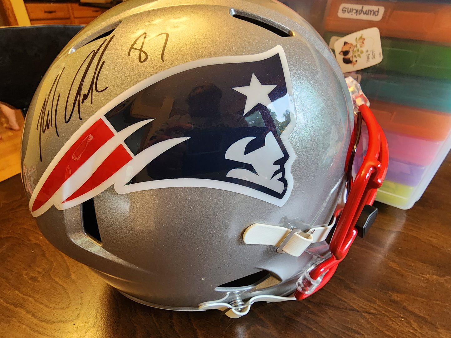 Rob Gronkowski Patriots full size with visor and clips Radtke COA New England Patriots