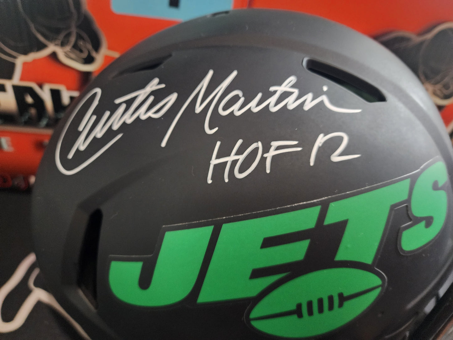 Curtis Martin AUTHENTIC ECLIPSE Autographed Full Size Helmet Jets Beckett COA