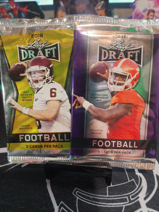 Patrick Mahomes and Josh Allen rookie hunting! TWO packs personal break - 1 each of 2017 and 2018 Leaf Draft Football!