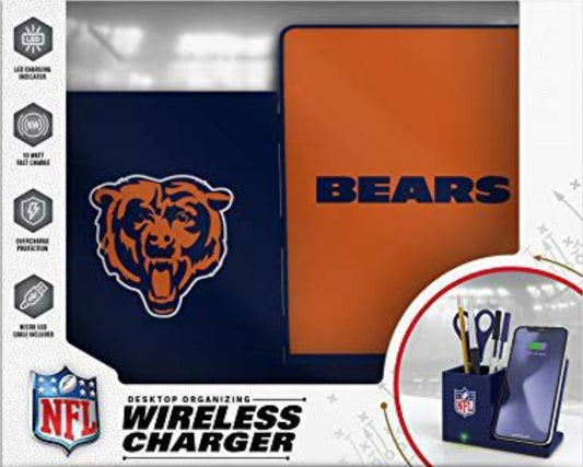 SOAR Chicago Bears NFL Wireless Charger and Desktop Organizer Football Office