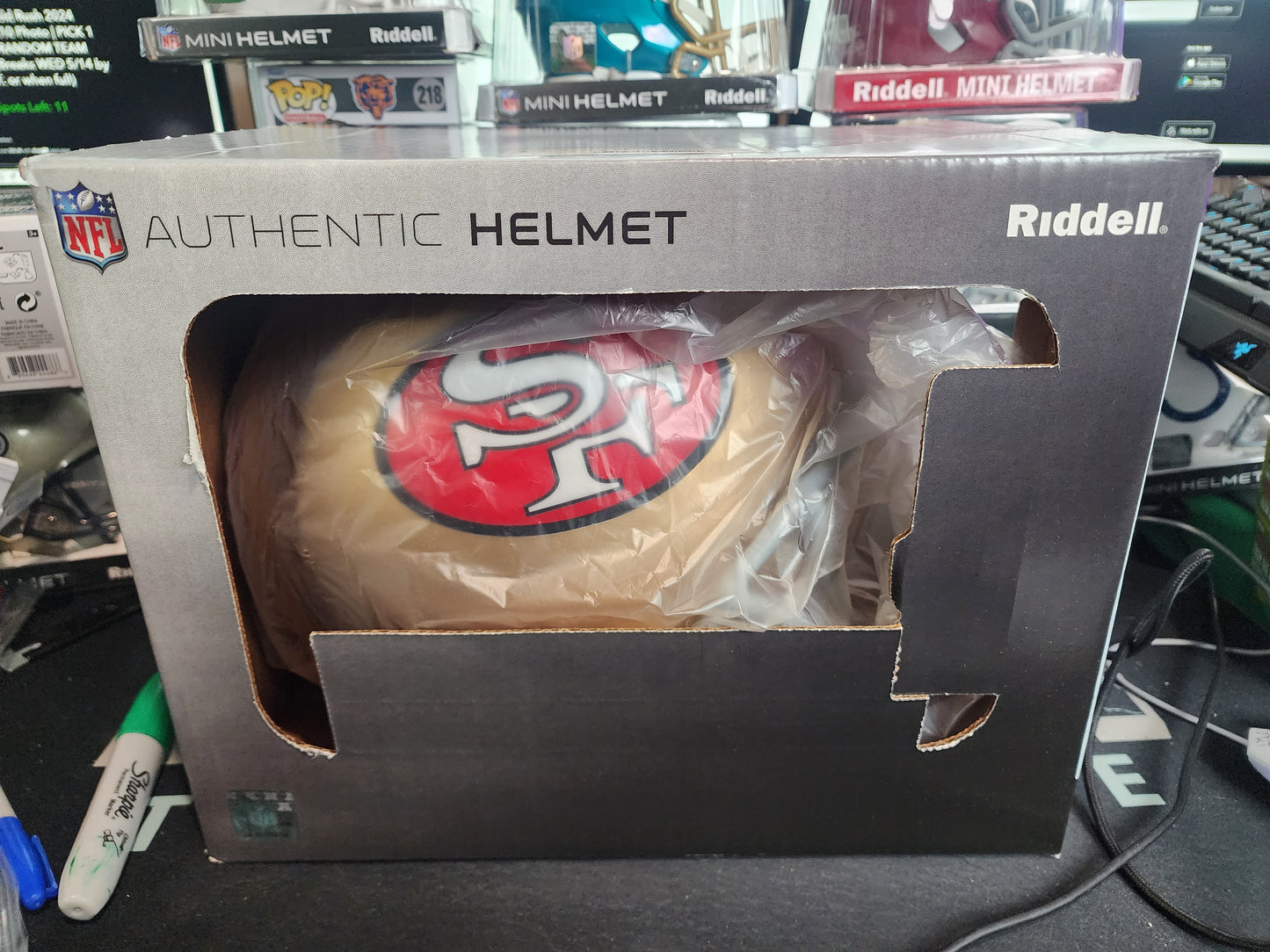 New in box - San Francisco 49ers AUTHENTIC Full Size Helmet standard Proline
