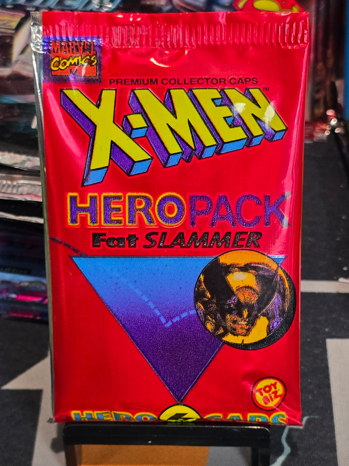 1994 Marvel X-Men Hero Caps Fat Slammer Hero Pack! 6 Hero Caps Toy Biz
