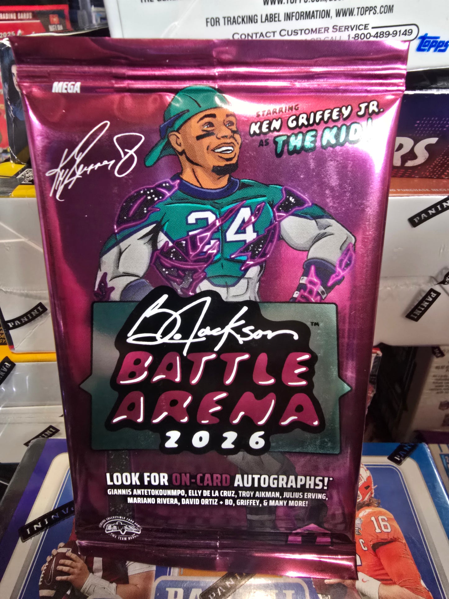 Bo Jackson Battle Arena 2025 Ken Griffey Jr "The Kid" Battle Arena Pack! Chase On-Card Autographs!