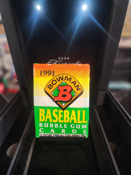 Bowman 1991 Baseball Pack personal break! 14 cards, but don't eat the bubble gum!