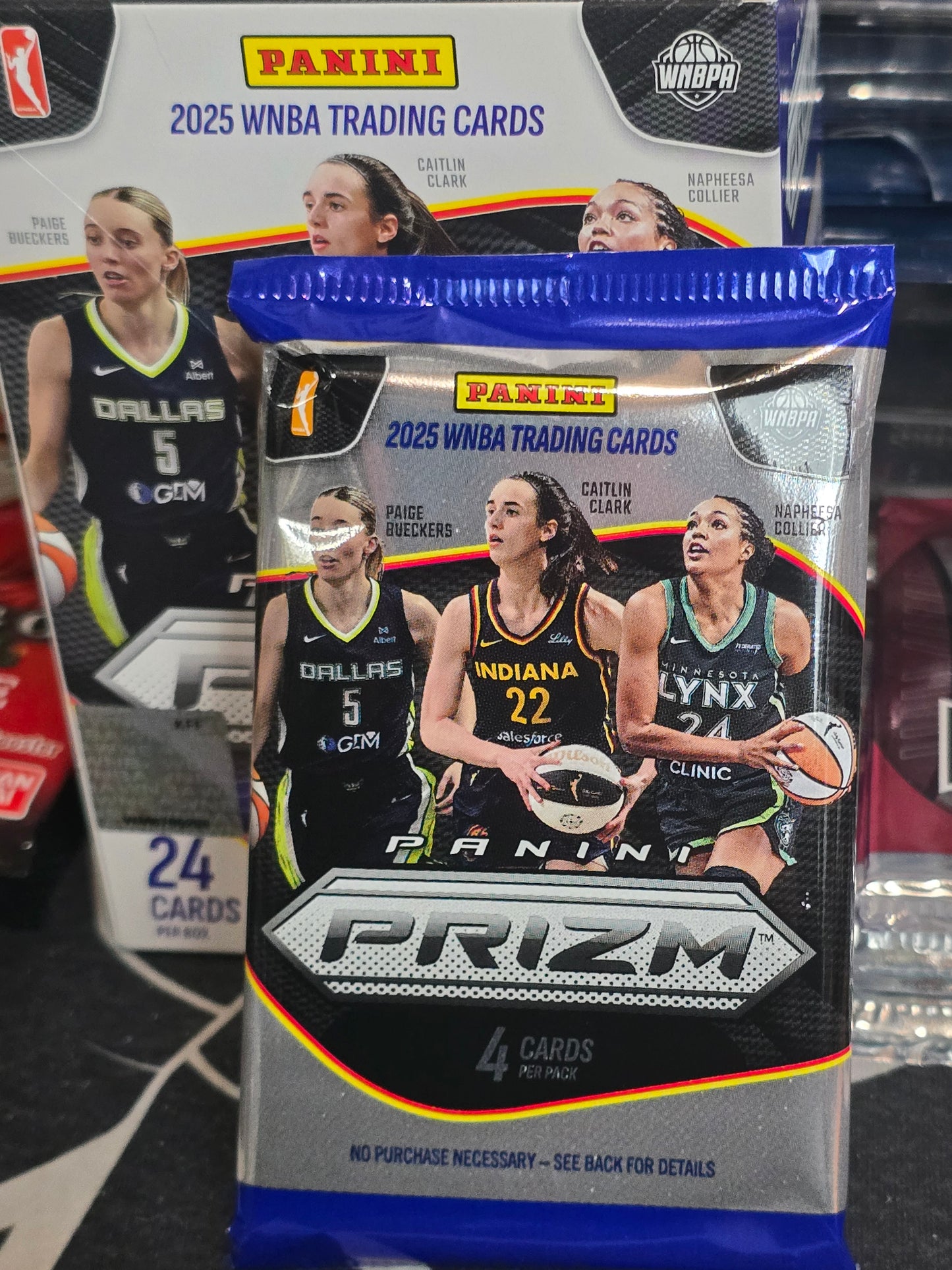 One Pack from 2025 WNBA Prizm Basketball Blaster! Chase ice prizms!
