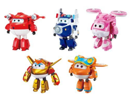 Super Wings! Compare at $39.99... 5-Pack, Jett, Paul, Dizzy, Golden Boy & Sunny Transforming Action Figures Toy Planes for Preschool Kids 3-5 Years