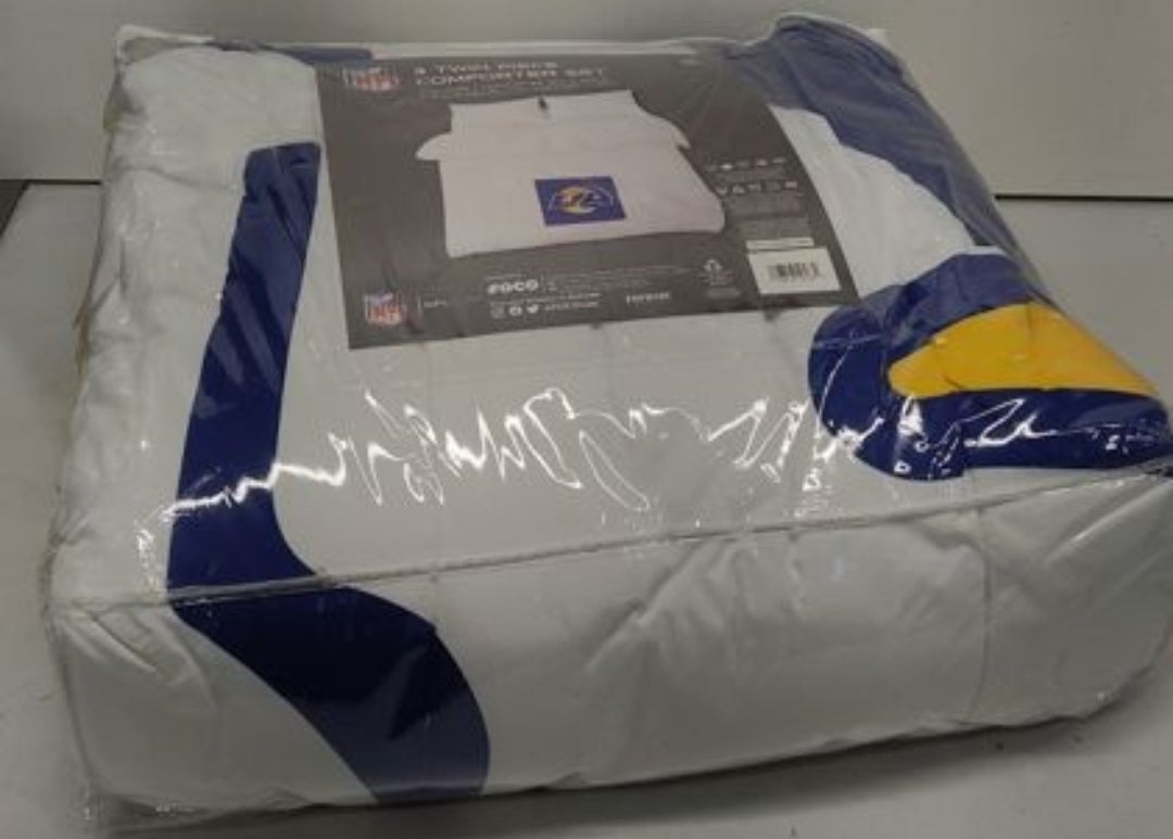 BRAND NEW! $75 on Amazon FOCO Los Angeles Rams NFL Team Color Bed In a Bag Comforter Bedding 3 Piece Twin Set Football