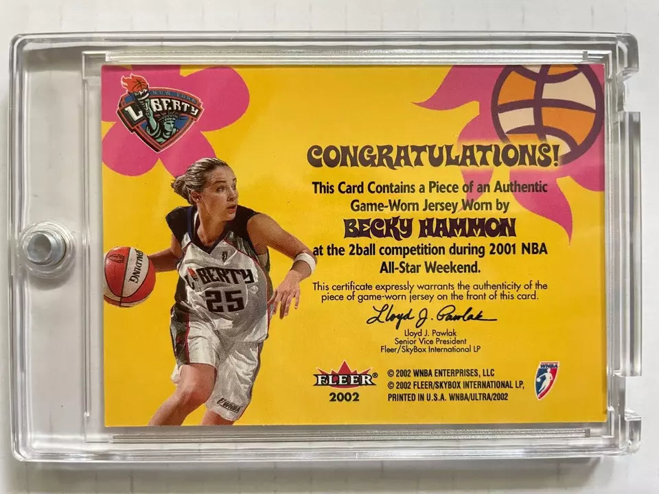 Becky Hammon 2002 WNBA Fleer Skybox GW Game Worn Jersey Patch New York Liberty