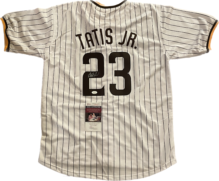 Fernando Tatis Autographed Padres Custom Baseball Jersey JSA COA Baseball