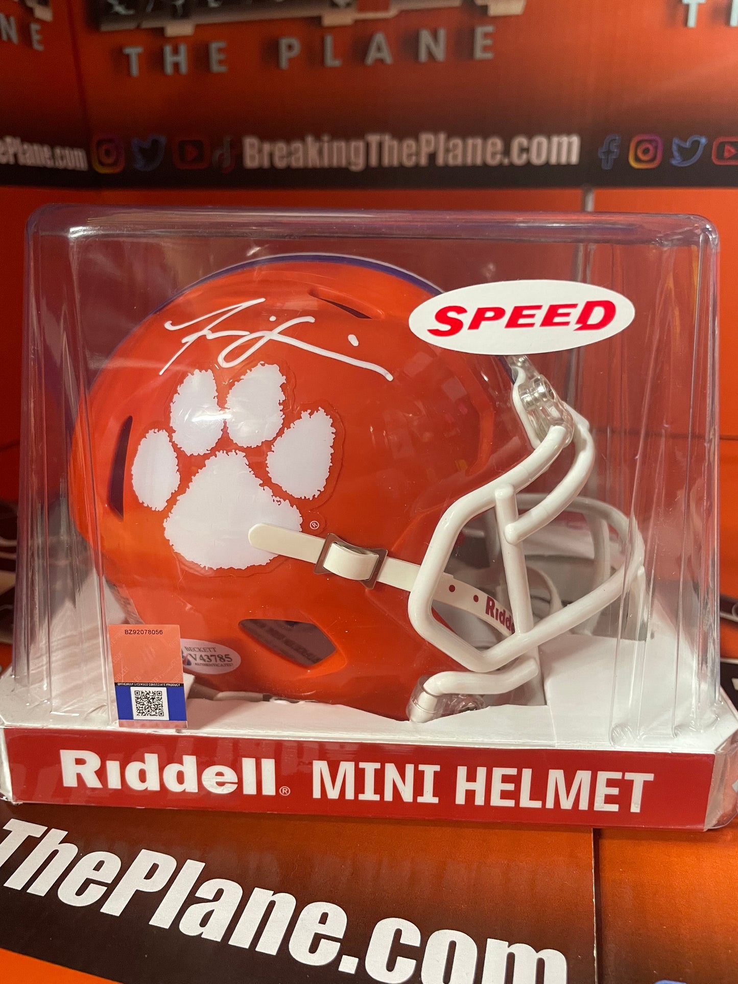 Isaiah Simmons Autographed Clemson Mini Helmet with Beckett COA Broncos