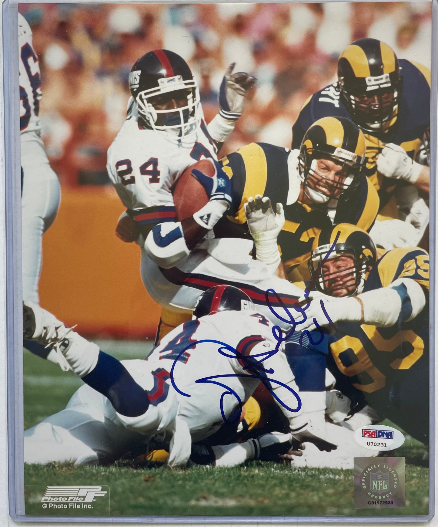 Ottis Anderson Giants Autographed 8x10 Photo with PSA COA - U70231