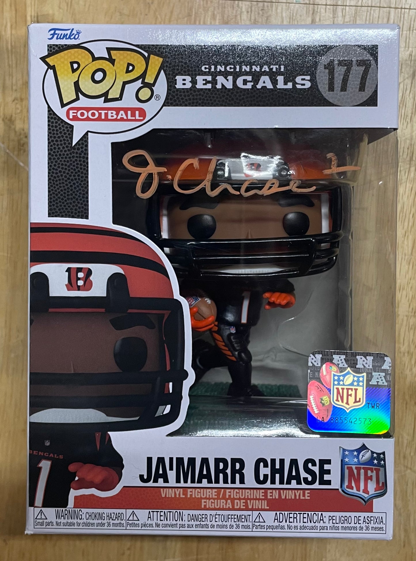 Jamar Chase Autographed Bengals Funko Pop With Beckett COA