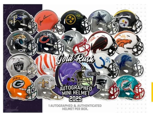 Kickoff Break! Gold Rush 2025 Series 5 FOOTBALL Mini Helmet  | PICK 1 TEAM GET 1 RANDOM TEAM FOR FREE | (Breaks WED 10/22 at 9:30 PM EST. or when full)